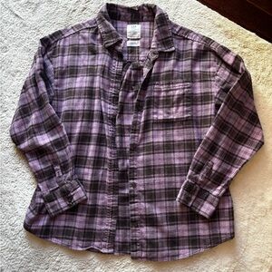 GAP Teen Purple Plaid Shirt - L (10)